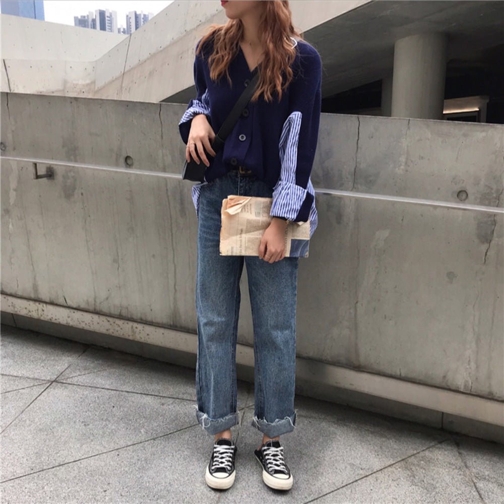 切り替えシャツニットカーディガン - Millennial Generation