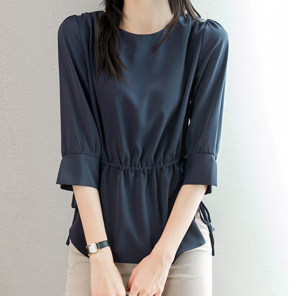 ウエストマーク七分袖トップス|オフィスカジュアル レディース 通販【ミレジェネ】