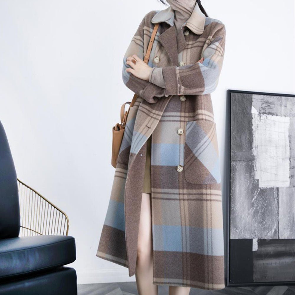 ビッグチェック柄ロングコート|オフィスカジュアル レディース 通販【ミレジェネ】