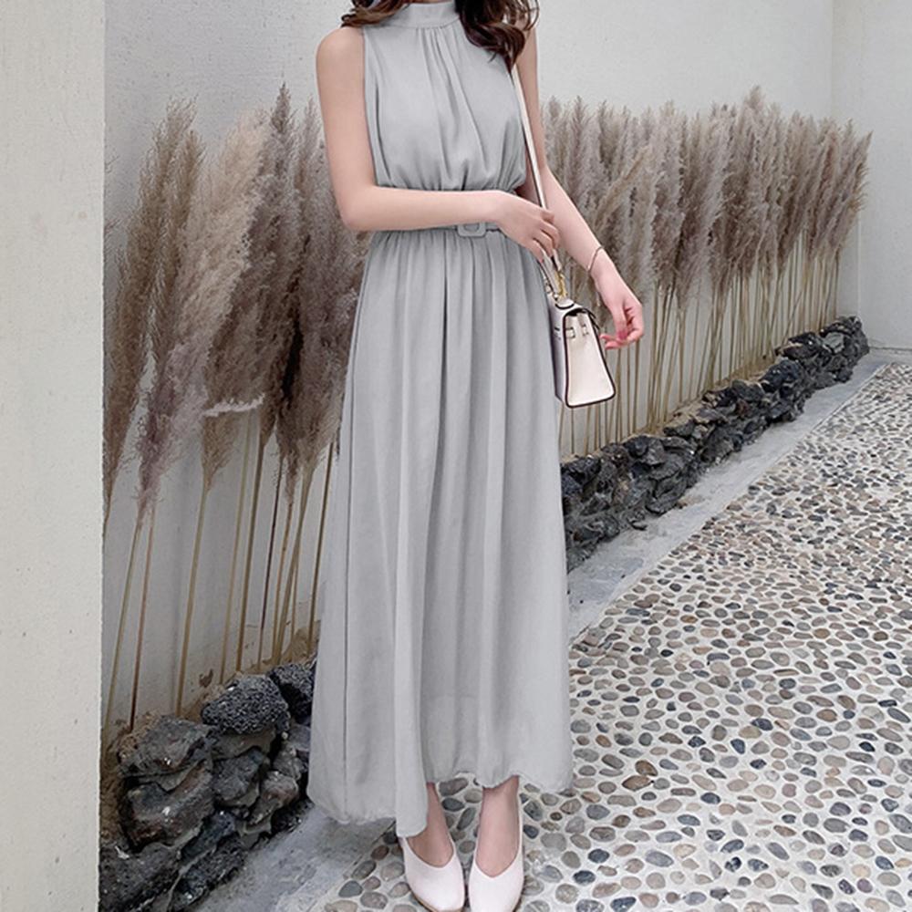 ホルターネックノースリーブウエストマークワンピース - Millennial Generation