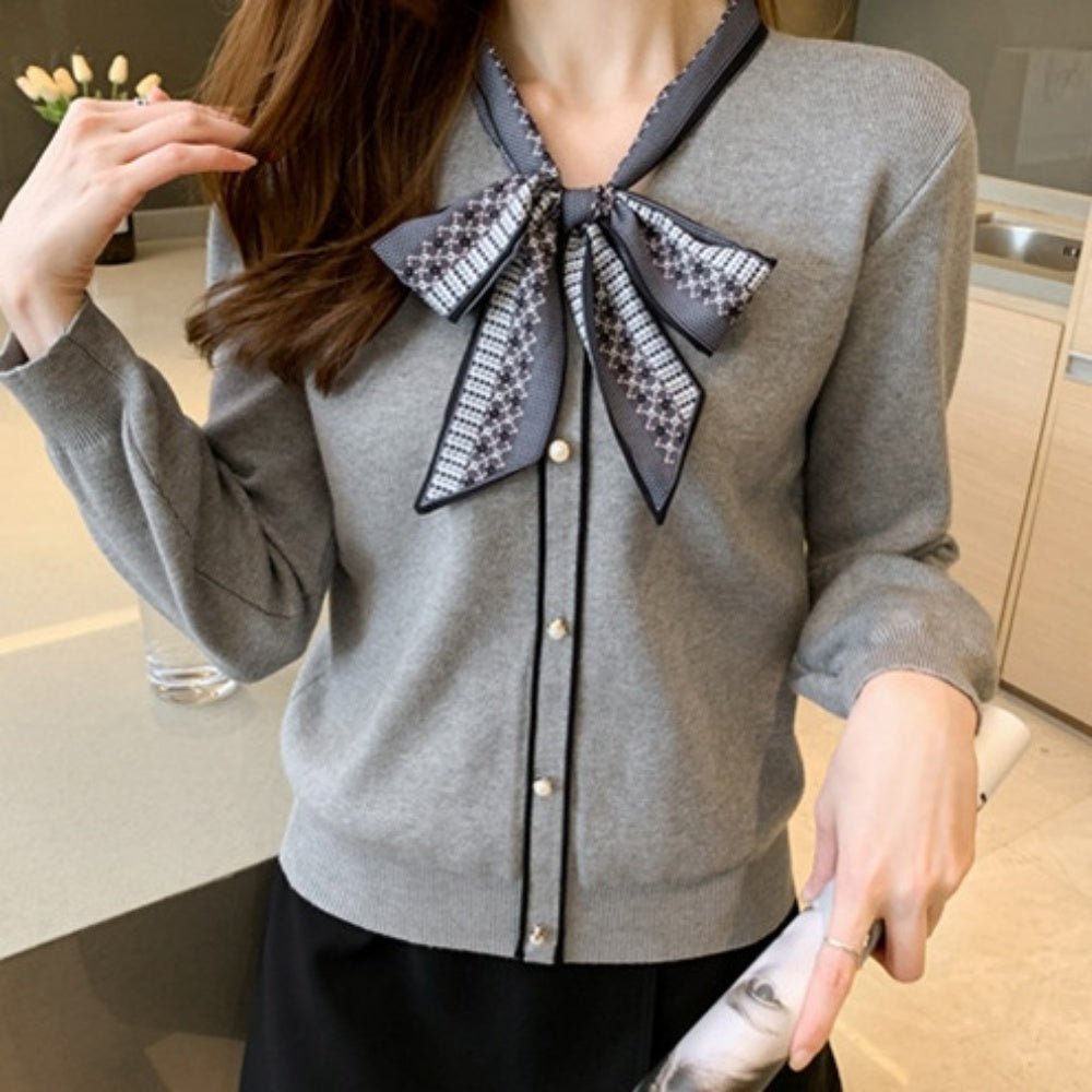 スカーフ付きニットトップス|オフィスカジュアル レディース 通販【ミレジェネ】