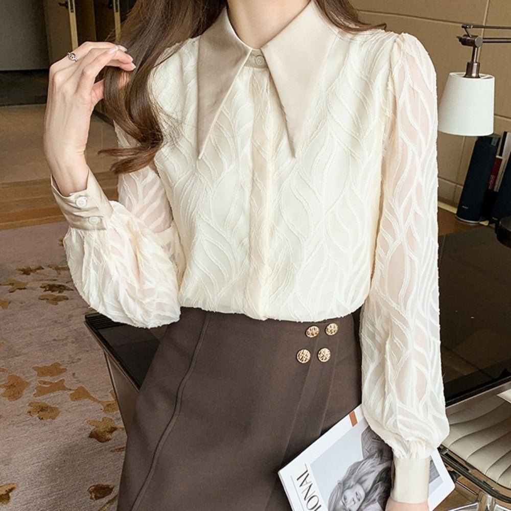 バリモアカラーロングスリーブシャツ|オフィスカジュアル レディース 通販【ミレジェネ】