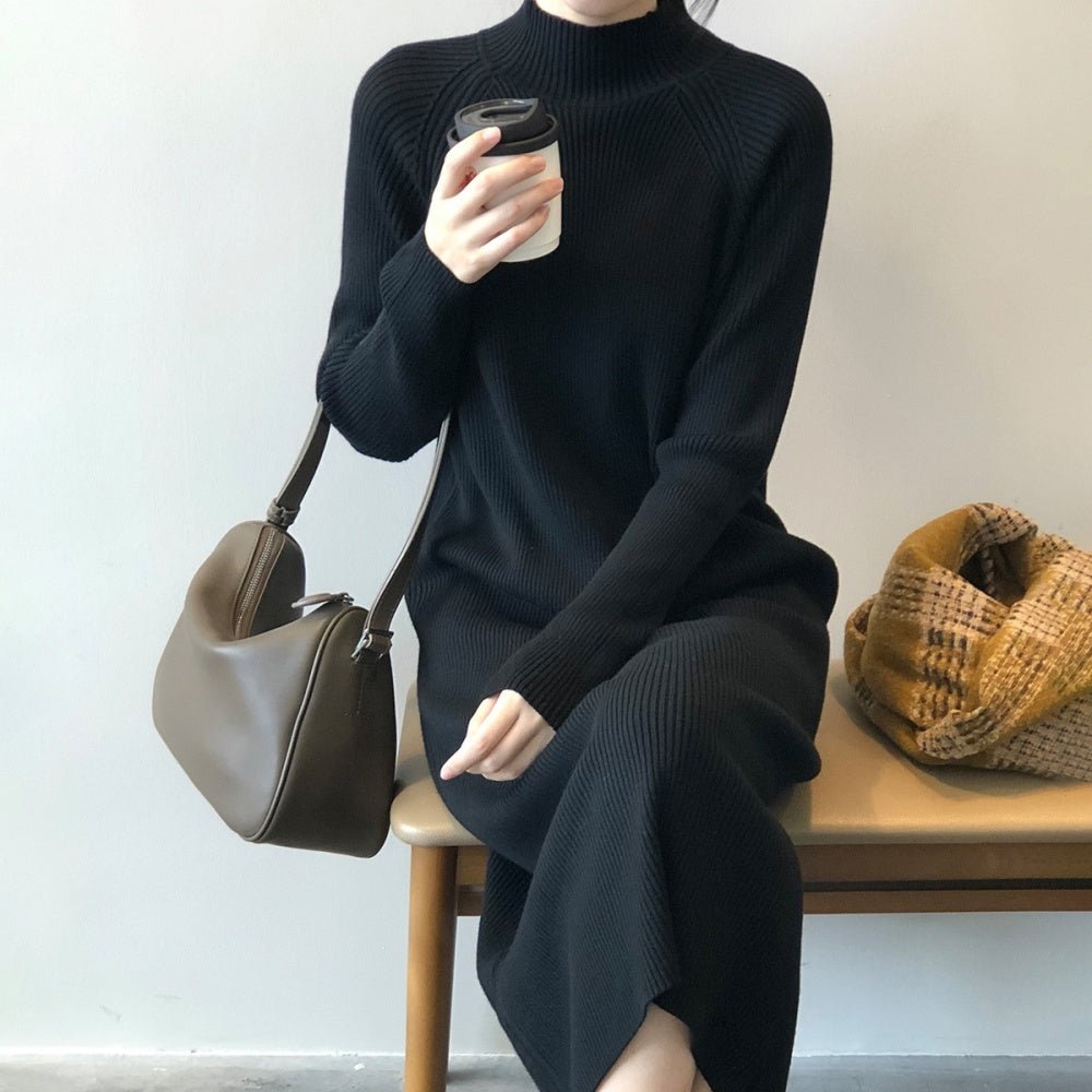 ハイネックマキシ丈ニットワンピース|オフィスカジュアル レディース 通販【ミレジェネ】