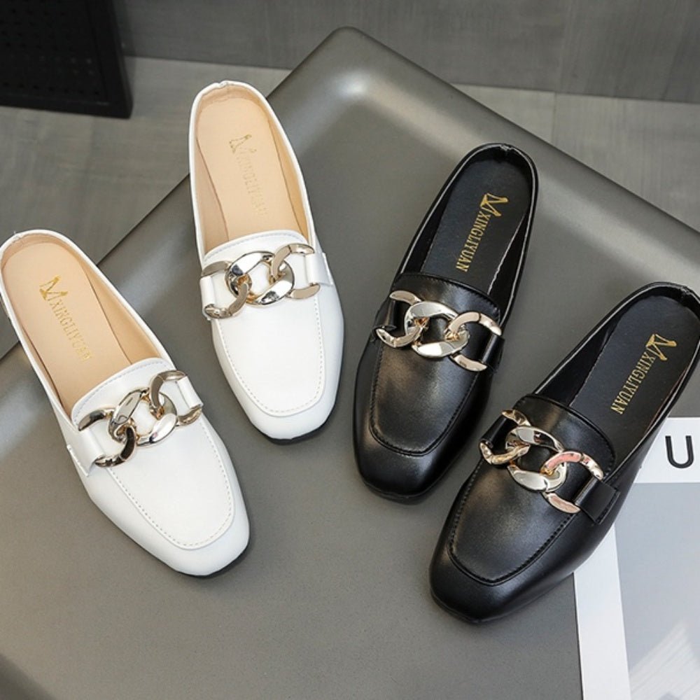 チェーンモチーフスクエアトゥパンプス|オフィスカジュアル レディース 通販【ミレジェネ】