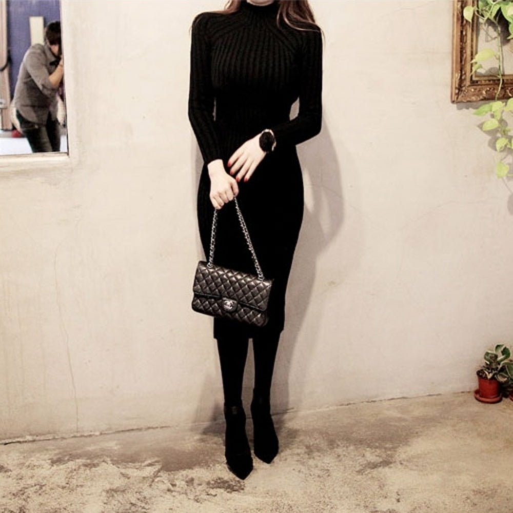 ロング丈リブニットワンピース - Millennial Generation