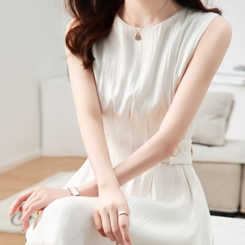 ウエストマークノースリーブワンピース|オフィスカジュアル レディース 通販【ミレジェネ】