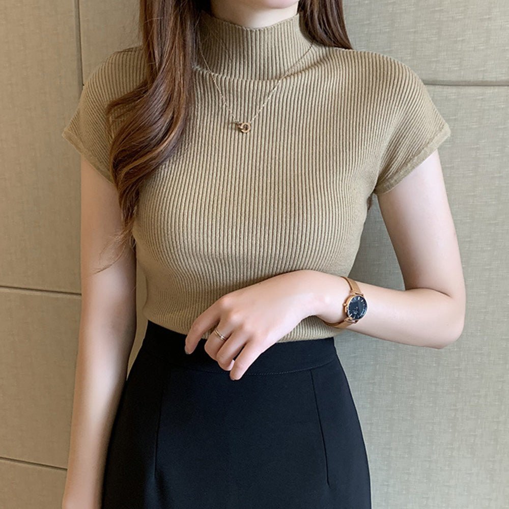 ハイネックサマーリブニット|オフィスカジュアル レディース 通販【ミレジェネ】