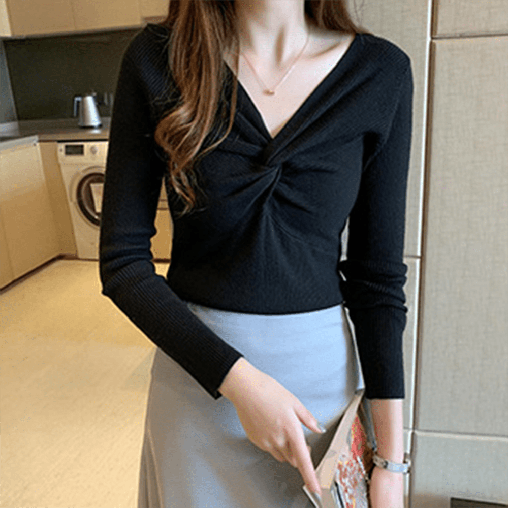 おしゃれプルオーバーVネックニット|オフィスカジュアル レディース 通販【ミレジェネ】