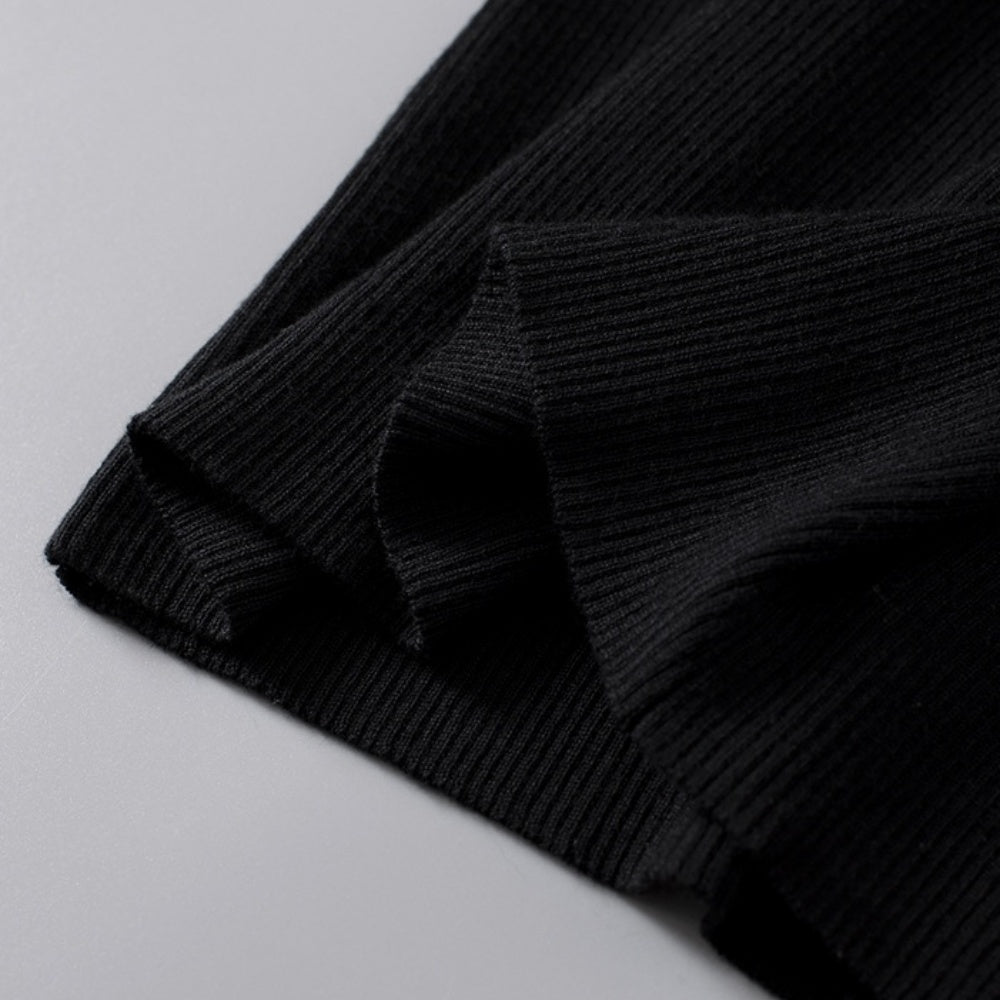 Vネックハーフボタンカットソー