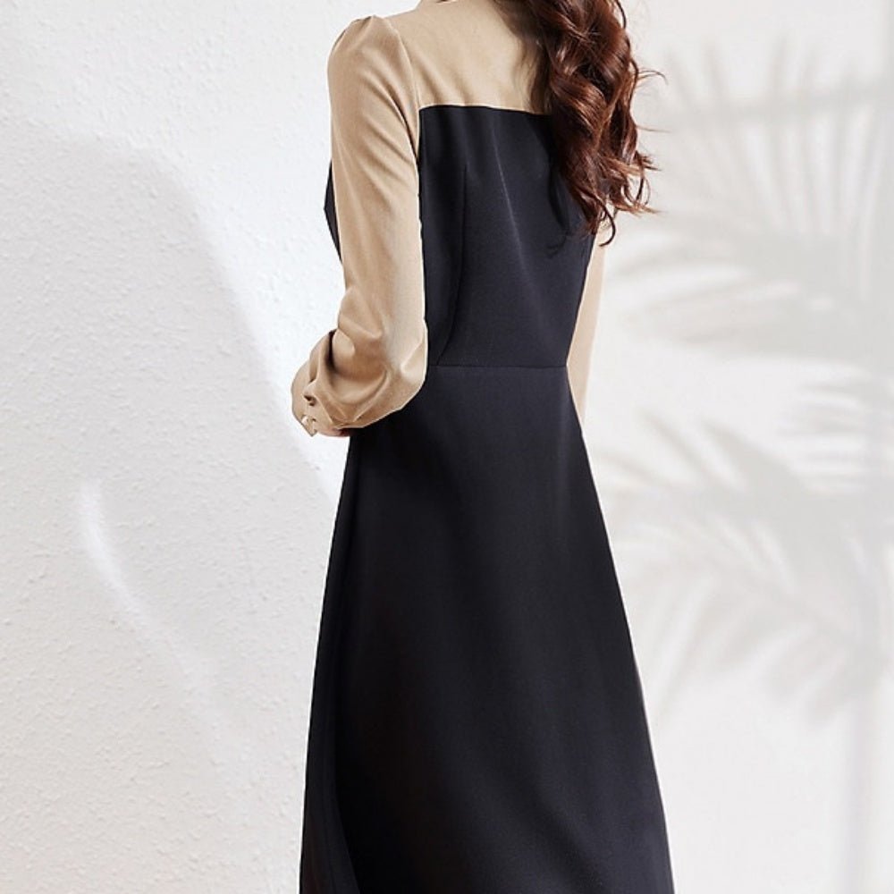 <即納>Vネックツートーンワンピース|オフィスカジュアル レディース 通販 Millennial Generation【ミレジェネ】