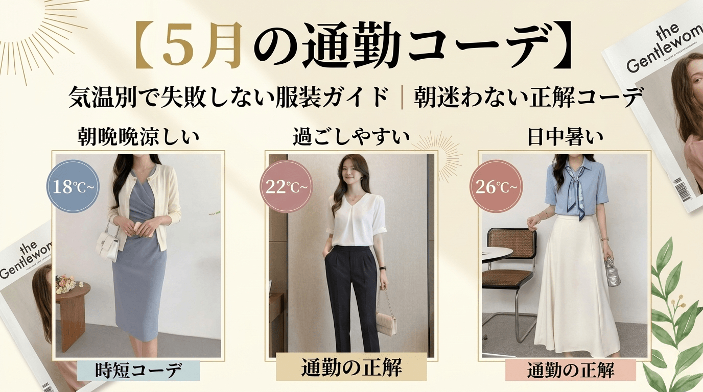 【5月の通勤コーデ】気温別で失敗しない服装ガイド｜朝迷わない正解コーデ