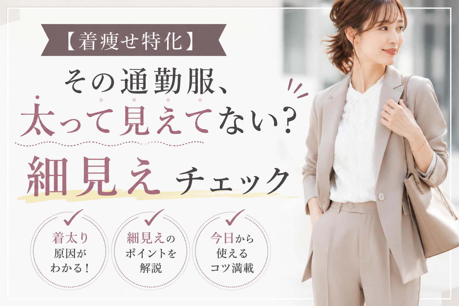 【着痩せ特化】その通勤服、太って見えてない？細見えチェック