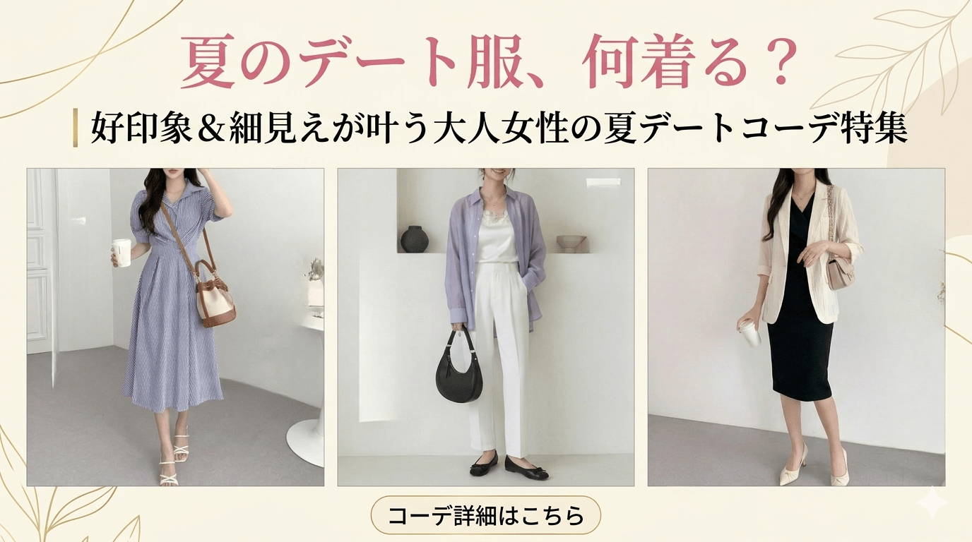 夏のデート服、何着る？｜好印象＆細見えが叶う大人女性の夏デートコーデ特集