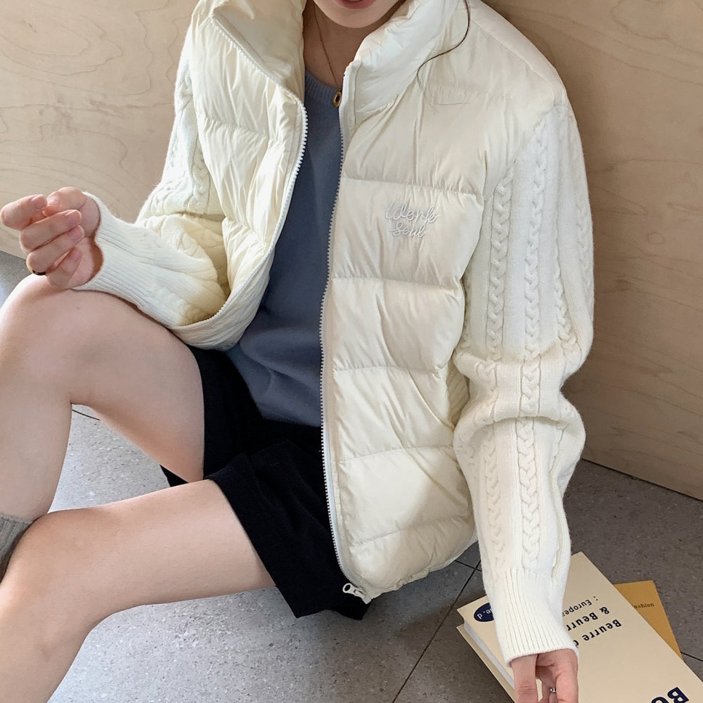 ニットスリーブパフジャケット
