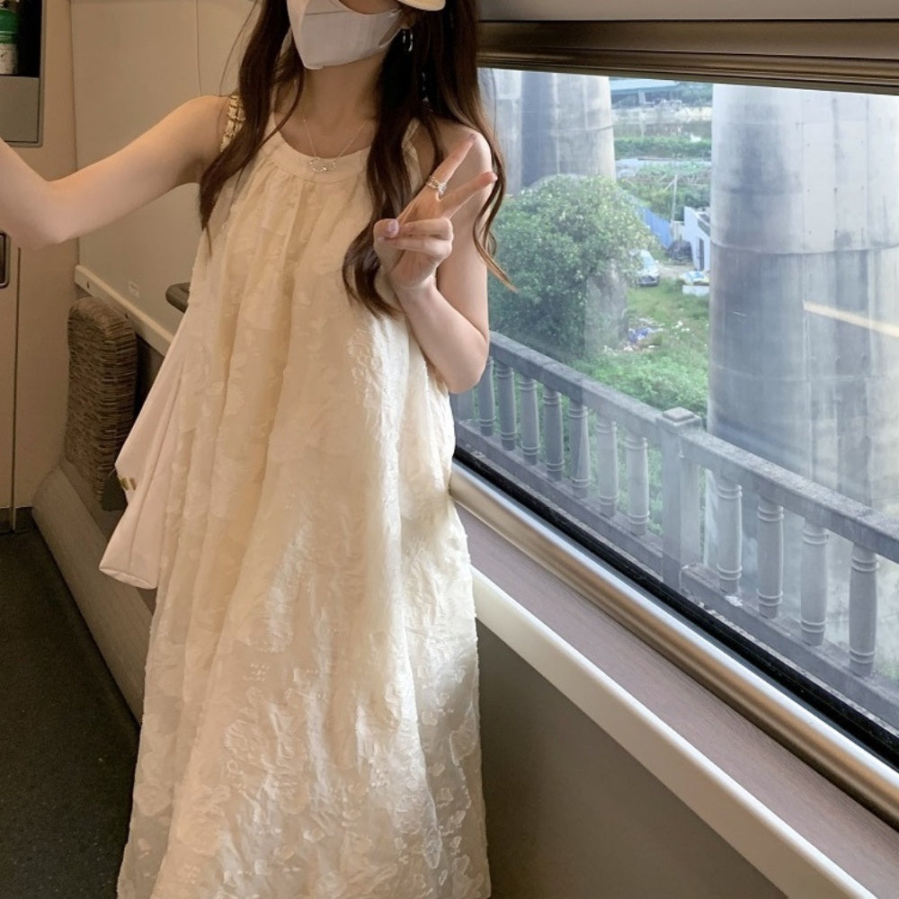 花柄ホルターネックワンピース