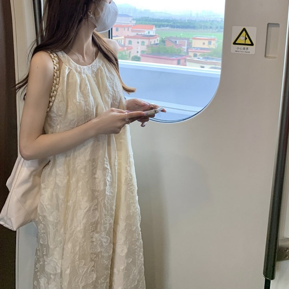 花柄ホルターネックワンピース