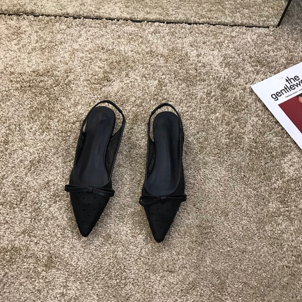 ドットチュールスリングバックパンプス