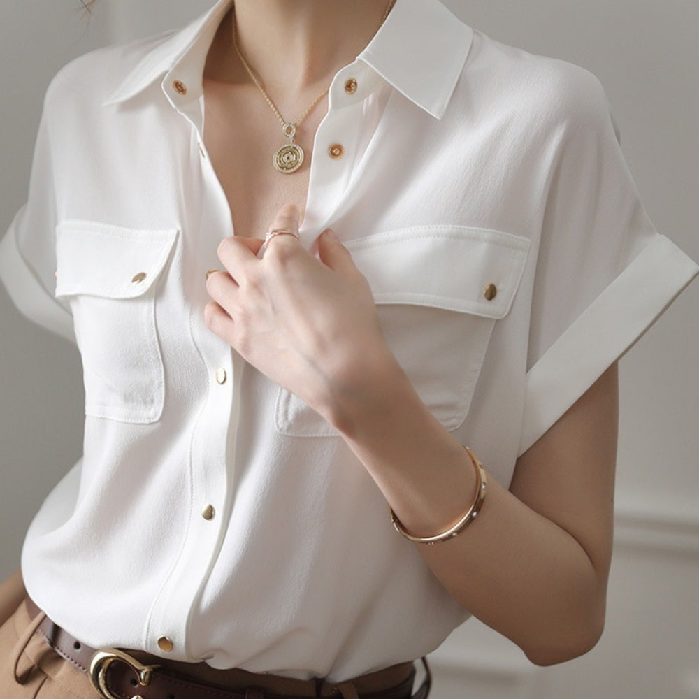 ゴールドスナップレギュラーカラーシャツ