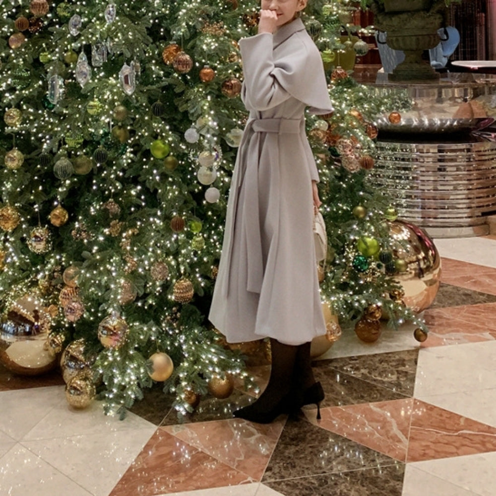 取り外しケープ付ロングコート