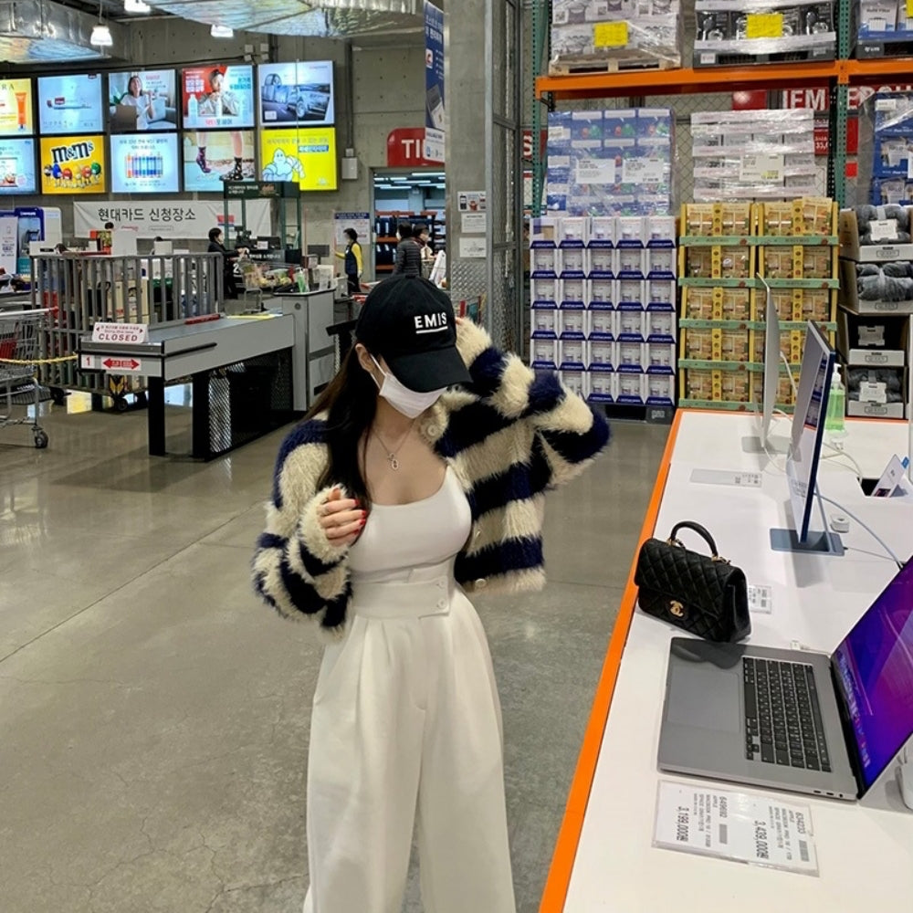 ハイウエストスウェットワイドストレートパンツ