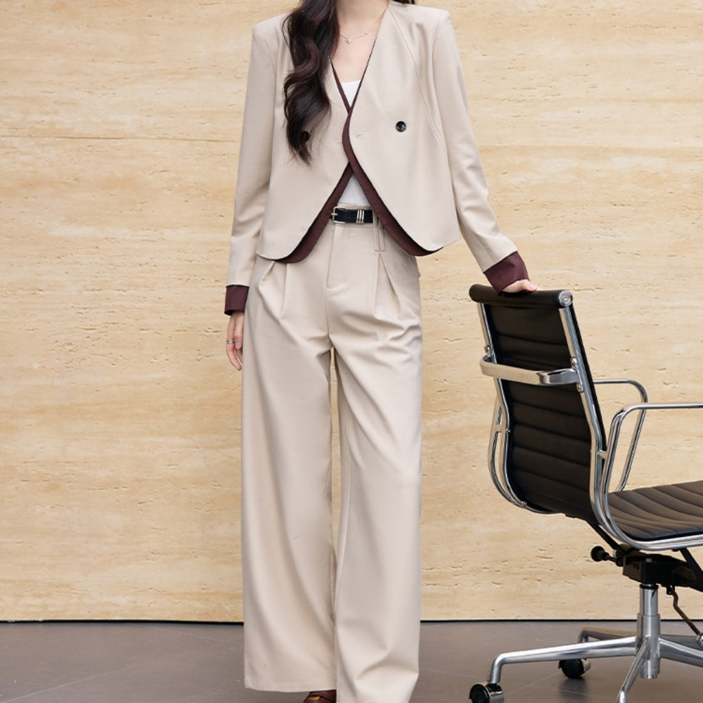 バイカラーJKワイドパンツセットアップ