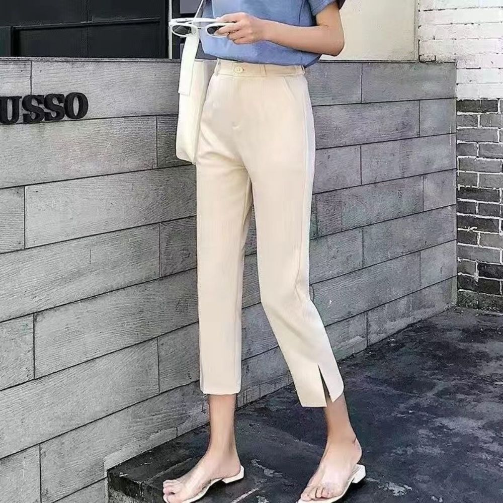サイドスリットノータックパンツ