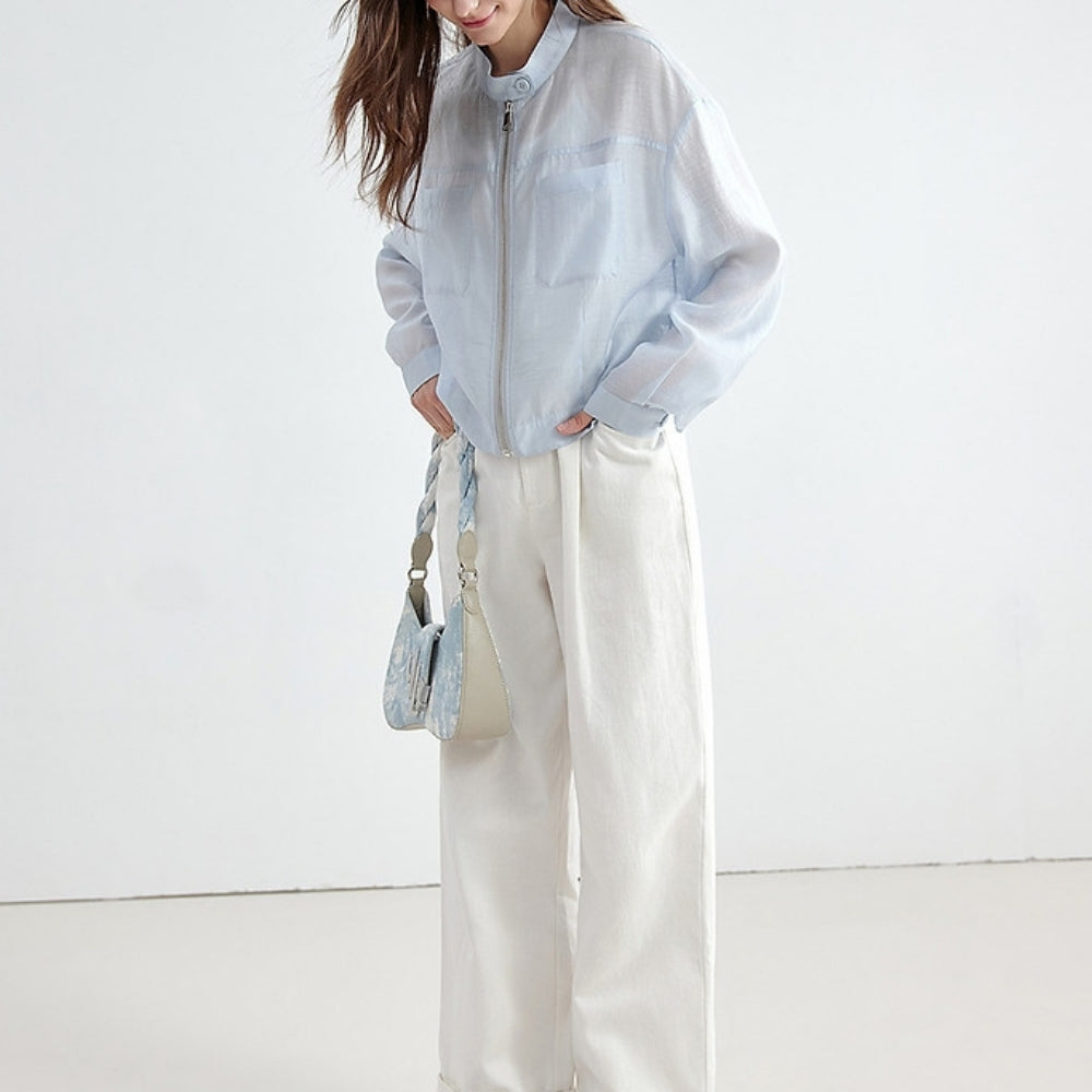 スタンドカラージップジャケット