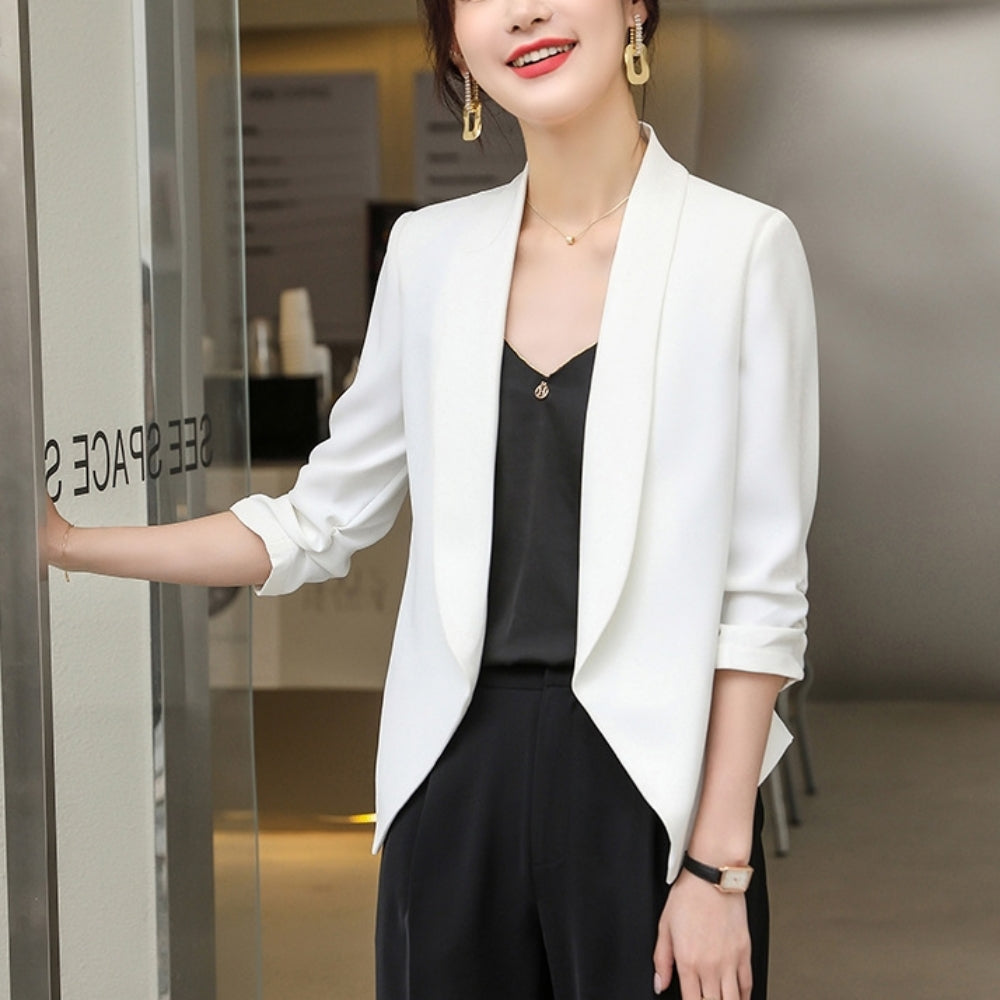 サテン地ショールカラージャケット