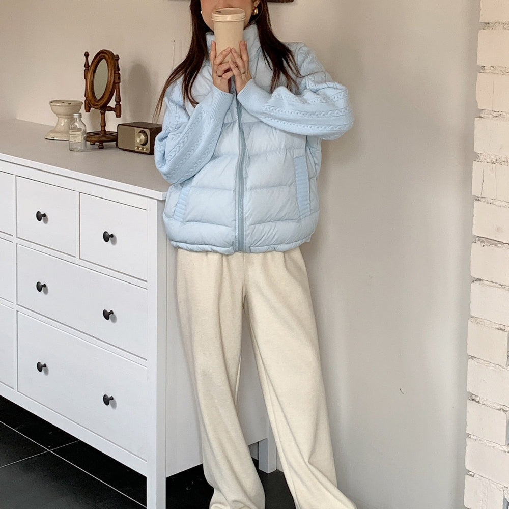 ニットスリーブパフジャケット