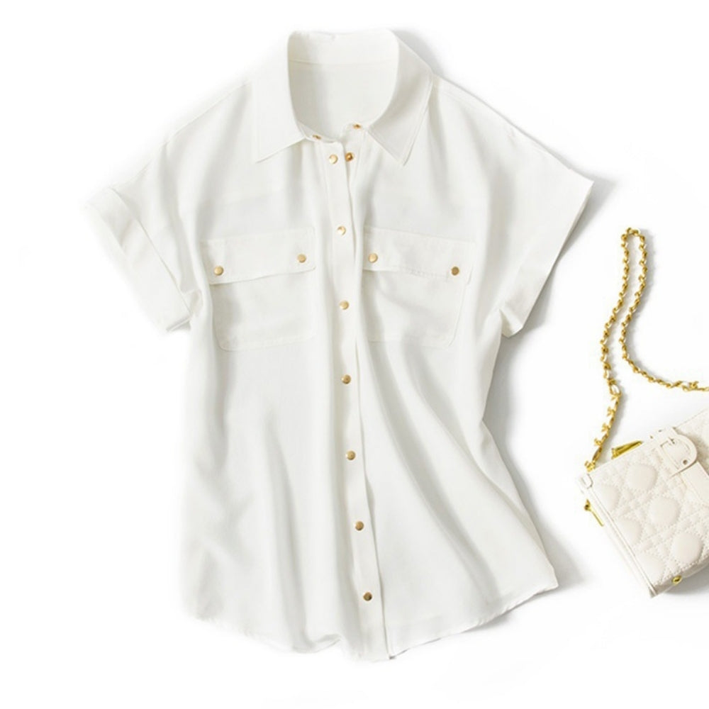 ゴールドスナップレギュラーカラーシャツ