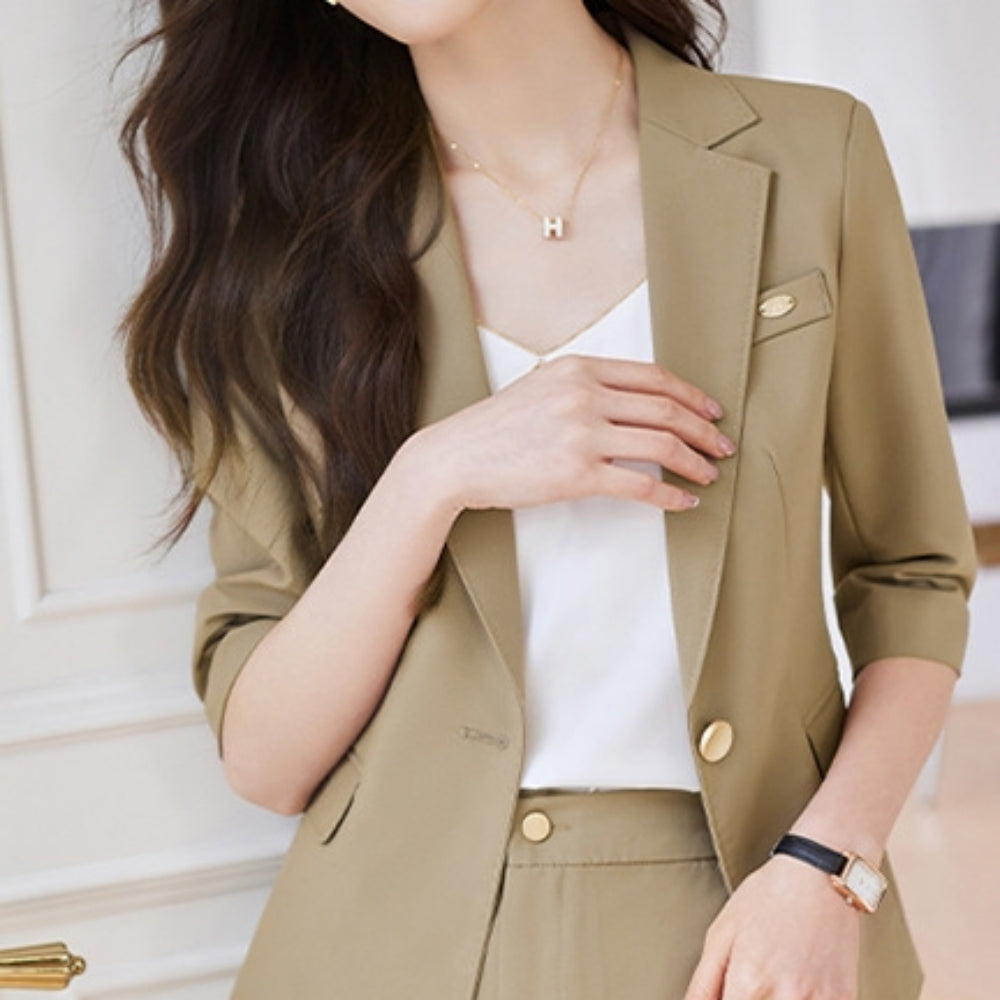 7分袖JK＋クロップドパンツ