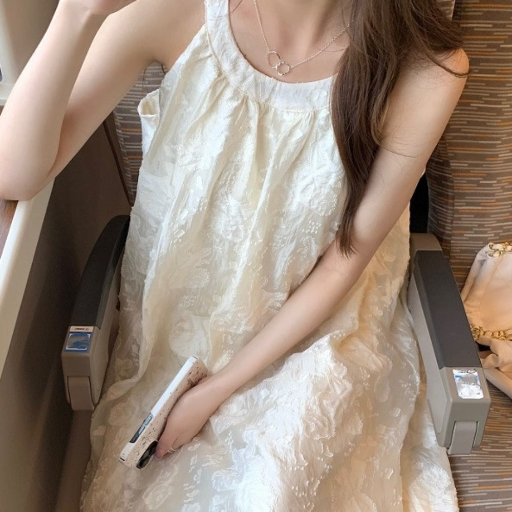 花柄ホルターネックワンピース