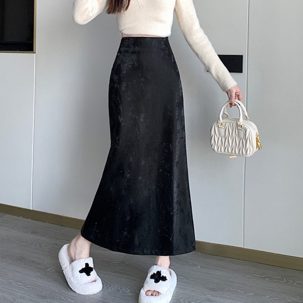 ハイウエストレトロスエードスカート