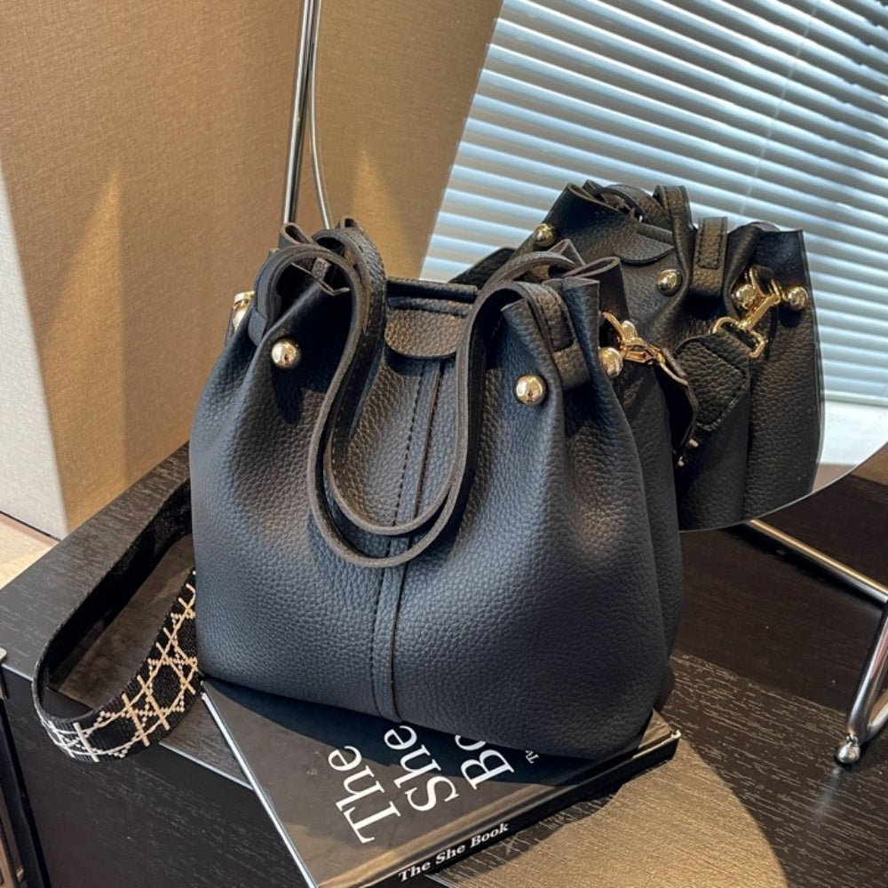 合皮製ショルダーベルト付き2wayハンドバッグ｜オフィスカジュアル