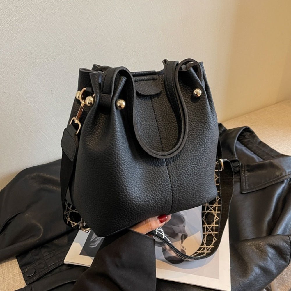 合皮製ショルダーベルト付き2wayハンドバッグ｜オフィスカジュアル