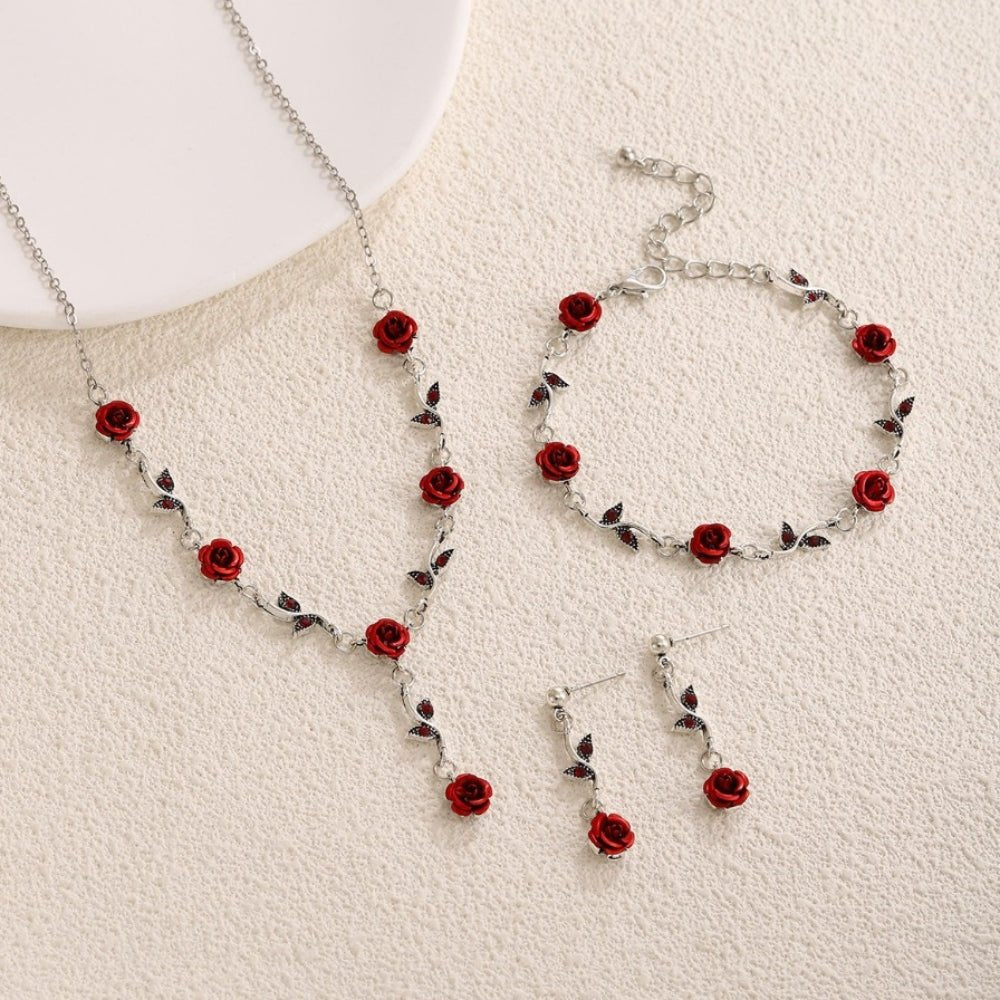 ローズモチーフアクセサリー3点セット｜オフィスカジュアル レディース 通販【ミレジェネ】