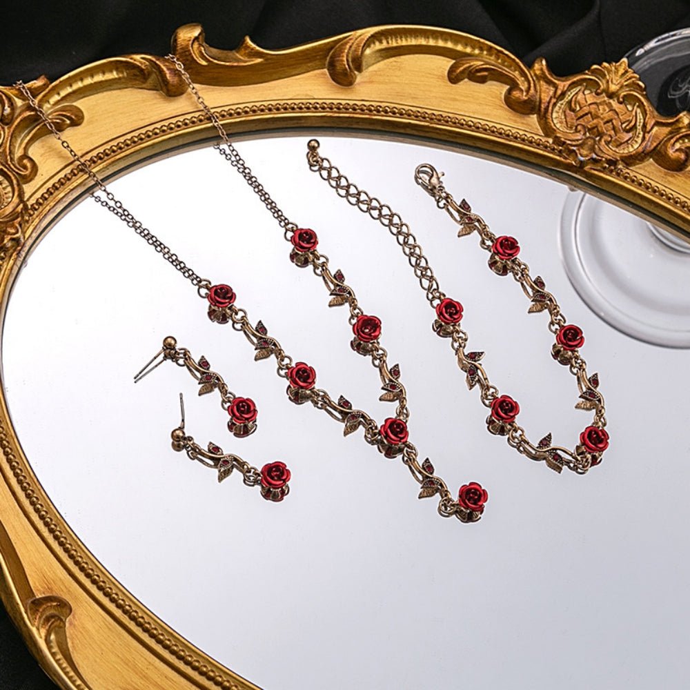 ローズモチーフアクセサリー3点セット｜オフィスカジュアル レディース 通販【ミレジェネ】