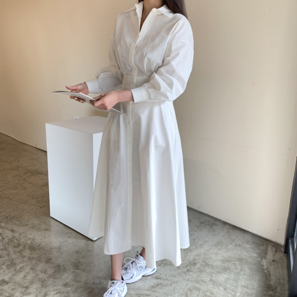 ウエストシェイプシャツワンピース