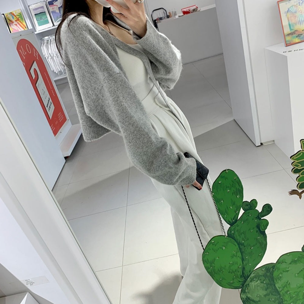 ハイウエストスウェットワイドストレートパンツ
