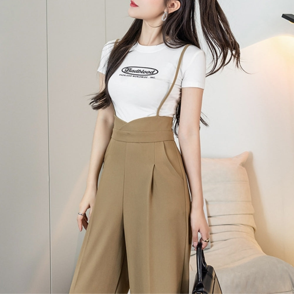 ハイウエストキャミサロペットパンツ
