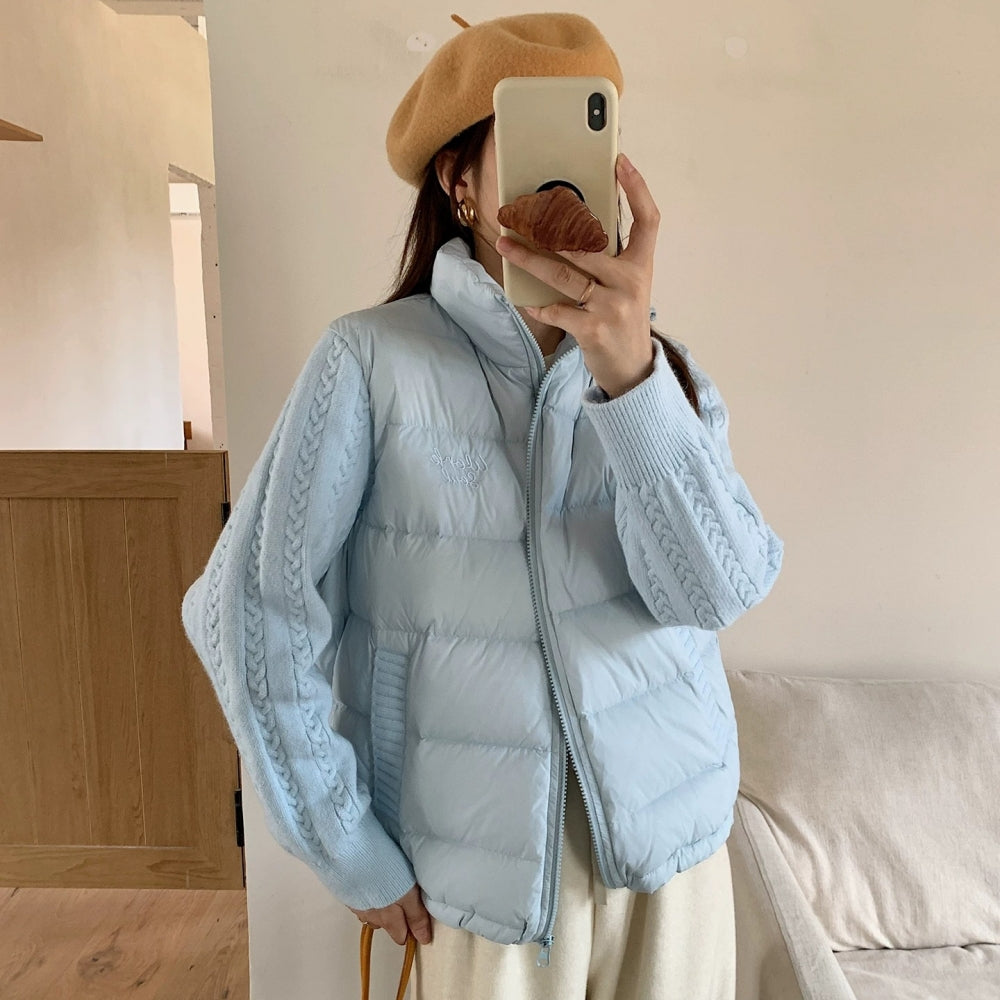 ニットスリーブパフジャケット