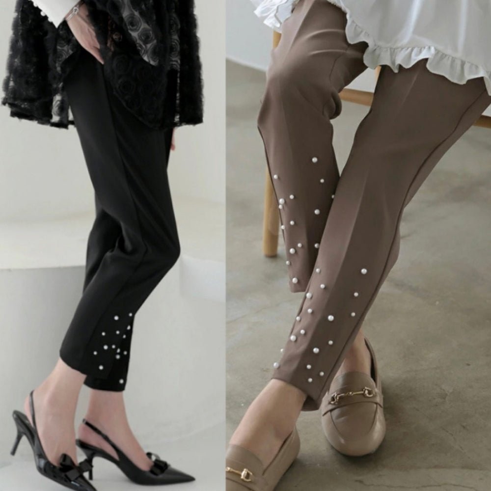 パールアクセント7分丈パンツ｜オフィスカジュアル レディース 通販【ミレジェネ】