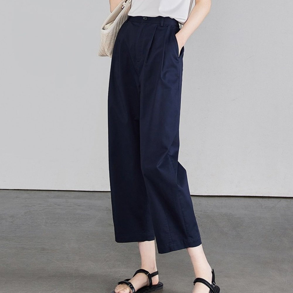 7分丈タックストレートパンツ｜オフィスカジュアル レディース 通販