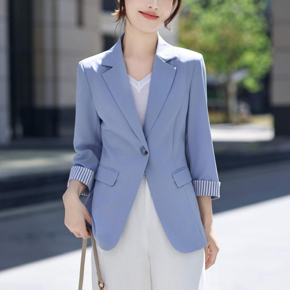 シングルボタン清涼テーラードジャケット