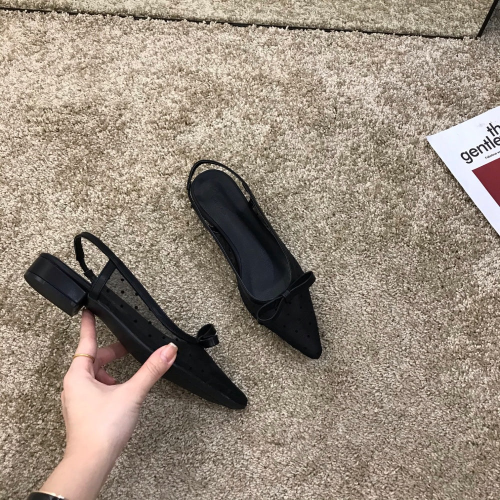 ドットチュールスリングバックパンプス