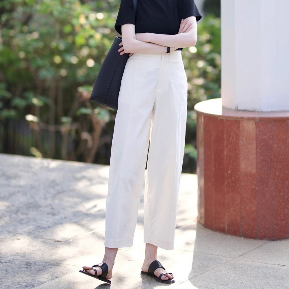 ハイウエスト9分丈ストレートパンツ｜オフィスカジュアル レディース