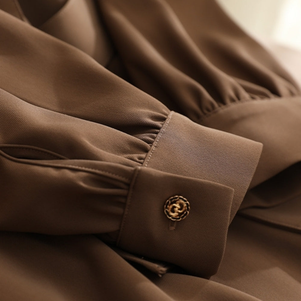 ウエストリボンミドル丈ワンピース