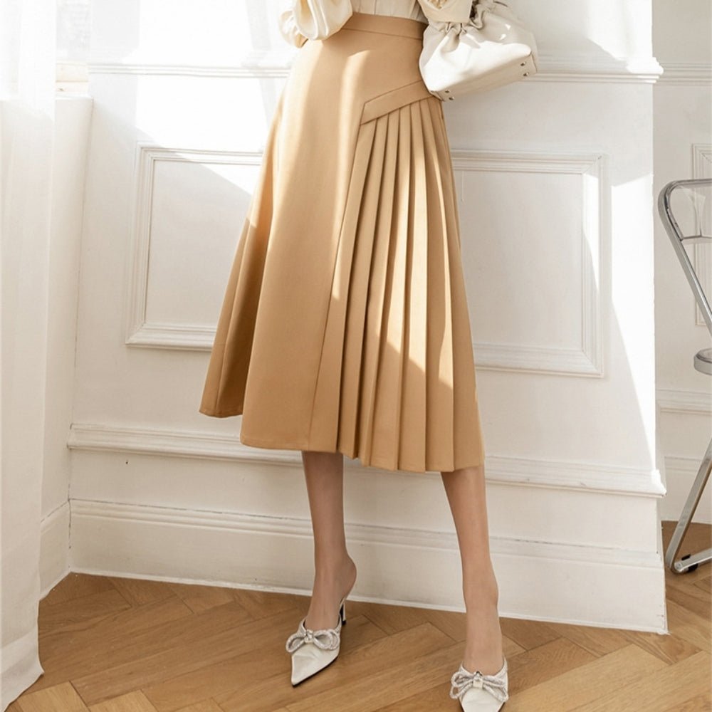 サイドプリーツAラインスカート｜オフィスカジュアル レディース 通販【ミレジェネ】