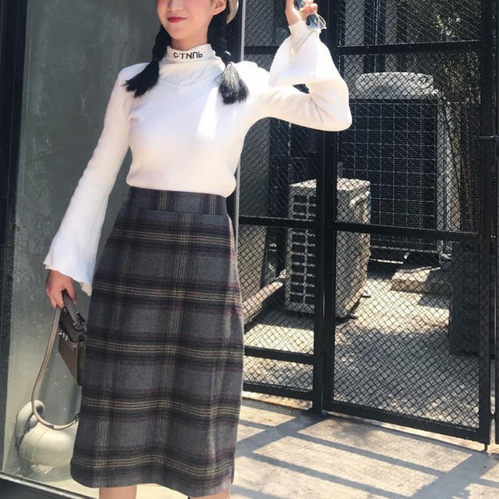 チェック柄Ａラインミディスカート｜オフィスカジュアル レディース 通販【ミレジェネ】