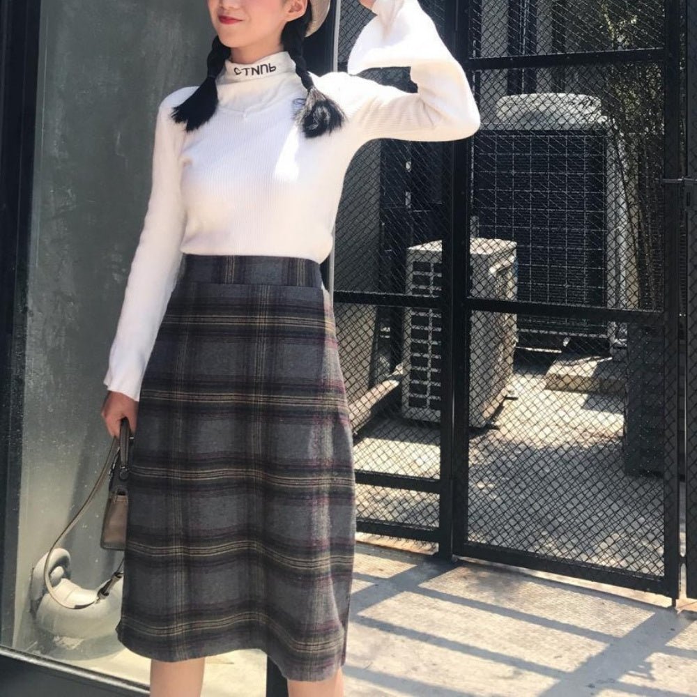 チェック柄Ａラインミディスカート｜オフィスカジュアル レディース 通販【ミレジェネ】